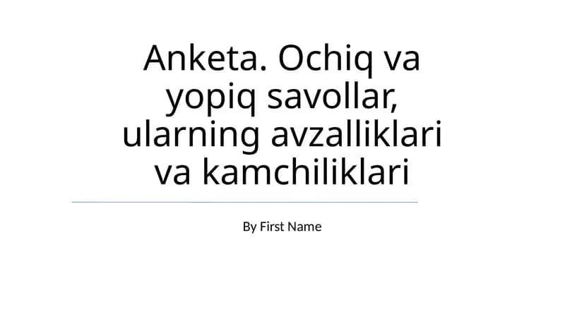 So'rovnomalar CEQ va OEQlardan