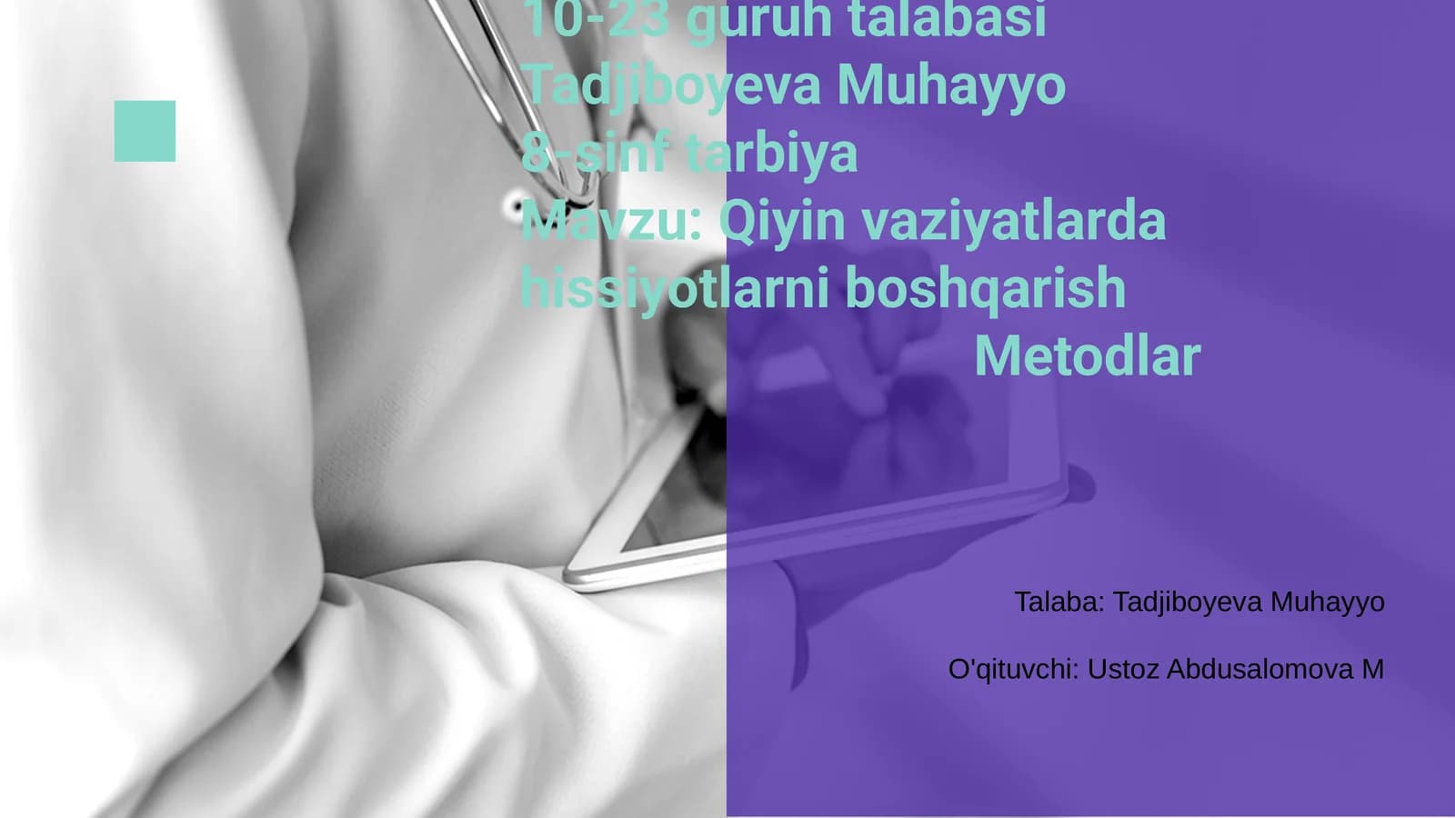 Qiyin vaziyatlarda hissiyotlarni boshqarish