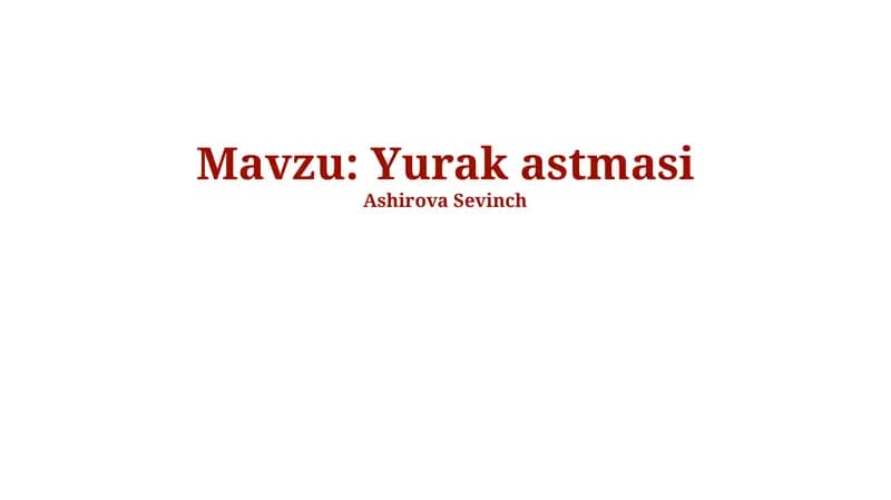 Yurak astmasi