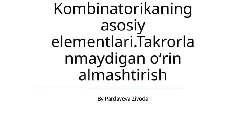 Kombinatorika asoslari