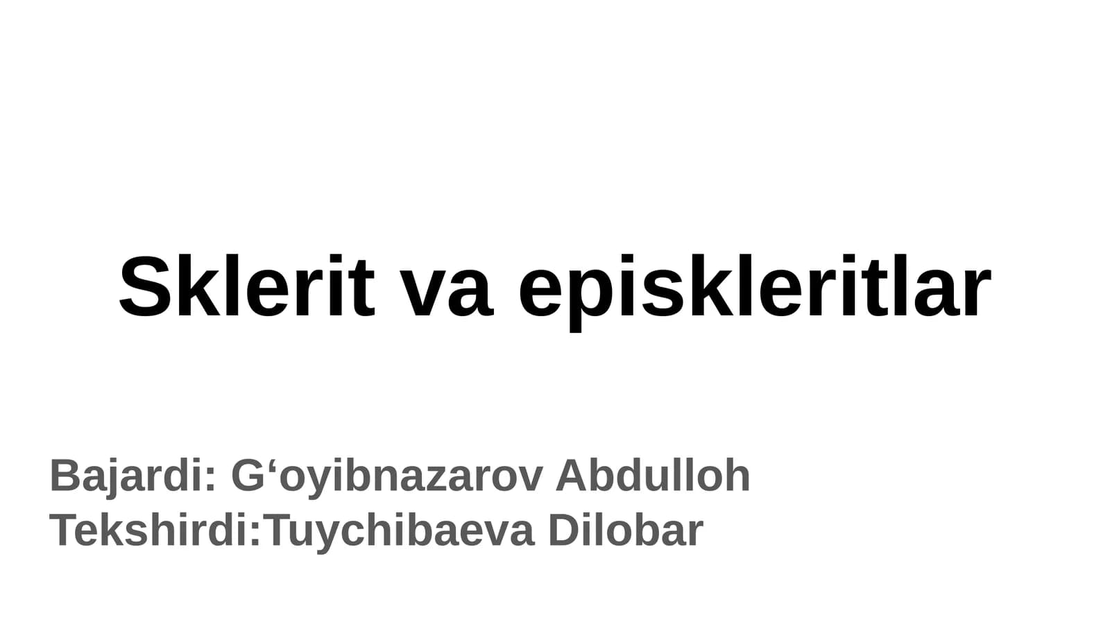 Sklerit va episkleritlar