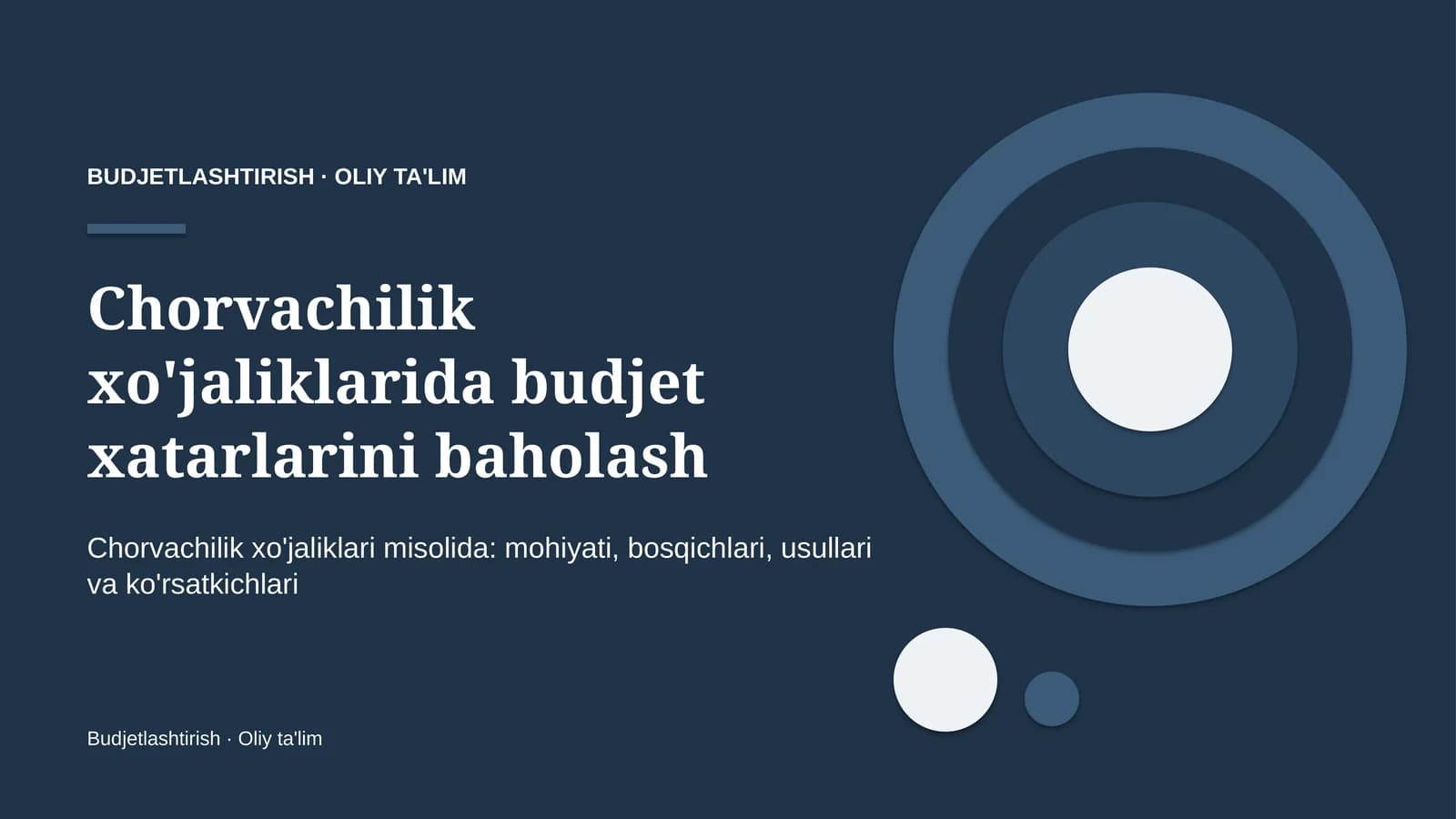 Budjet xatarlarini baholash: mohiyati