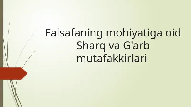 Sharq va G'arb Mutafakkirlari
