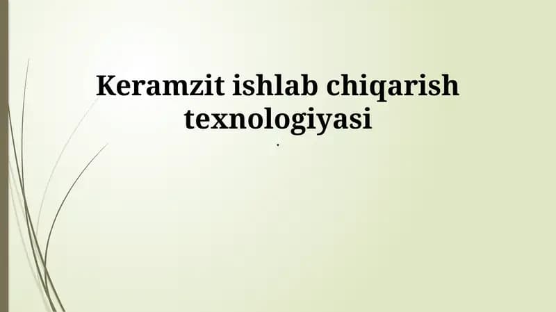 Keramzit ishlab chiqarish texnologiyasi