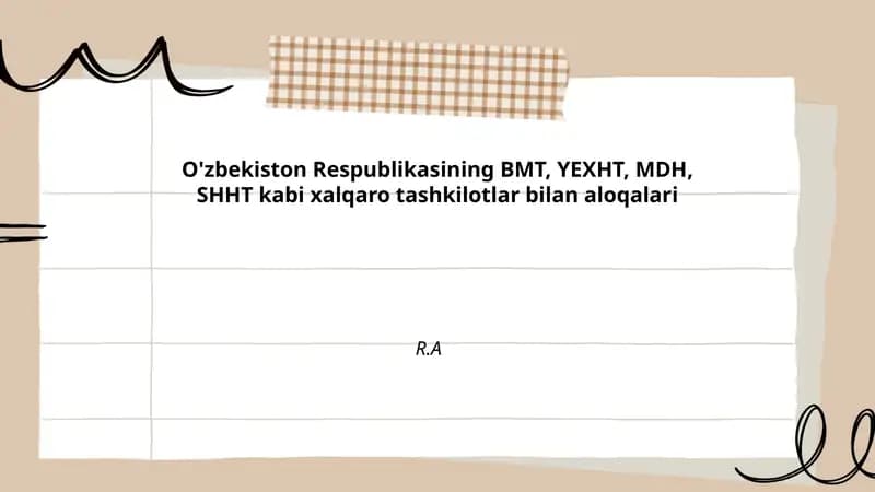 O'zbekiston va BMT: tarixiy rivojlanish va hamkorlik