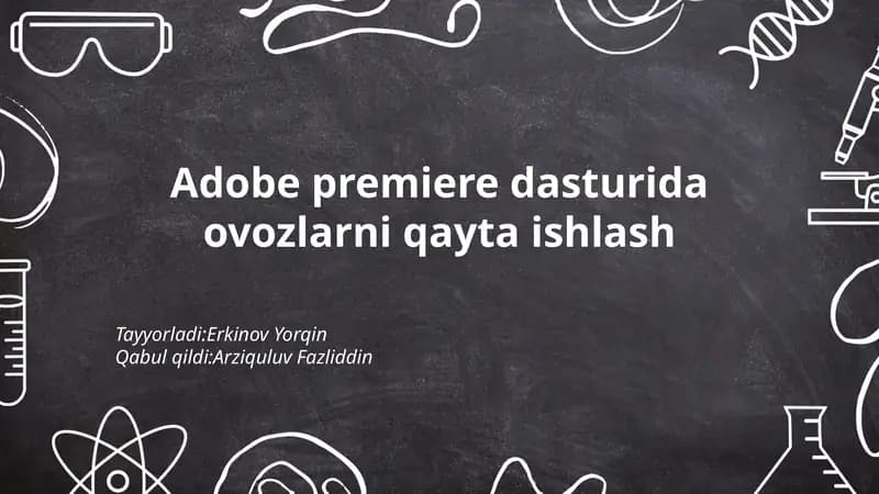 Adobe premiere dasturida ovozlarni qayta ishlash