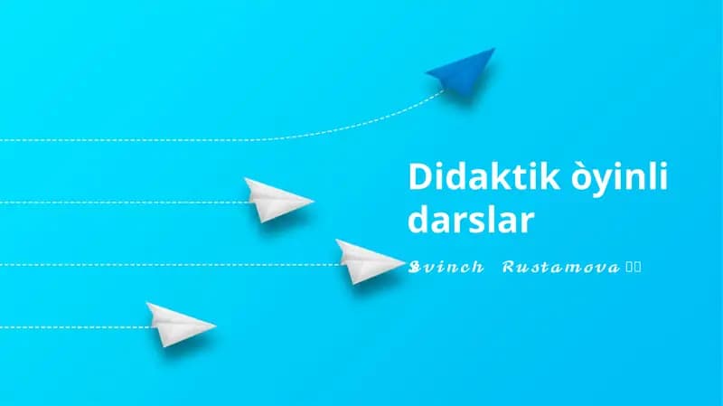 O'yin asosidagi darslar