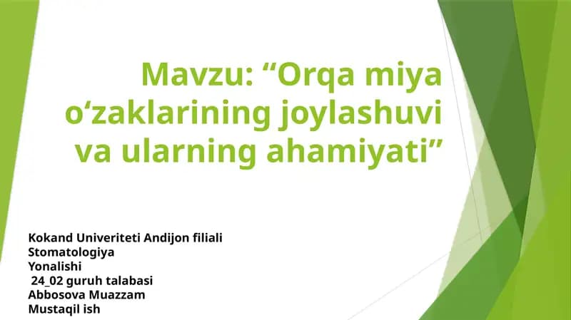 Orqa miya o‘zaklarining joylashuvi va ularning ahamiyati
