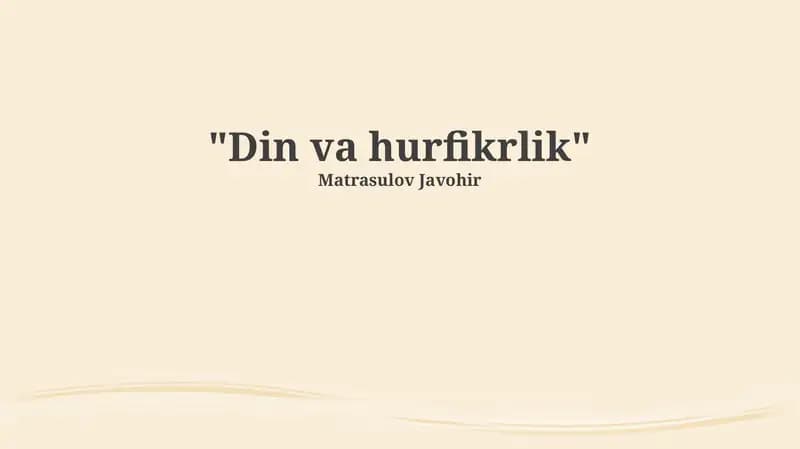 Imon va Erkin Fikrlash