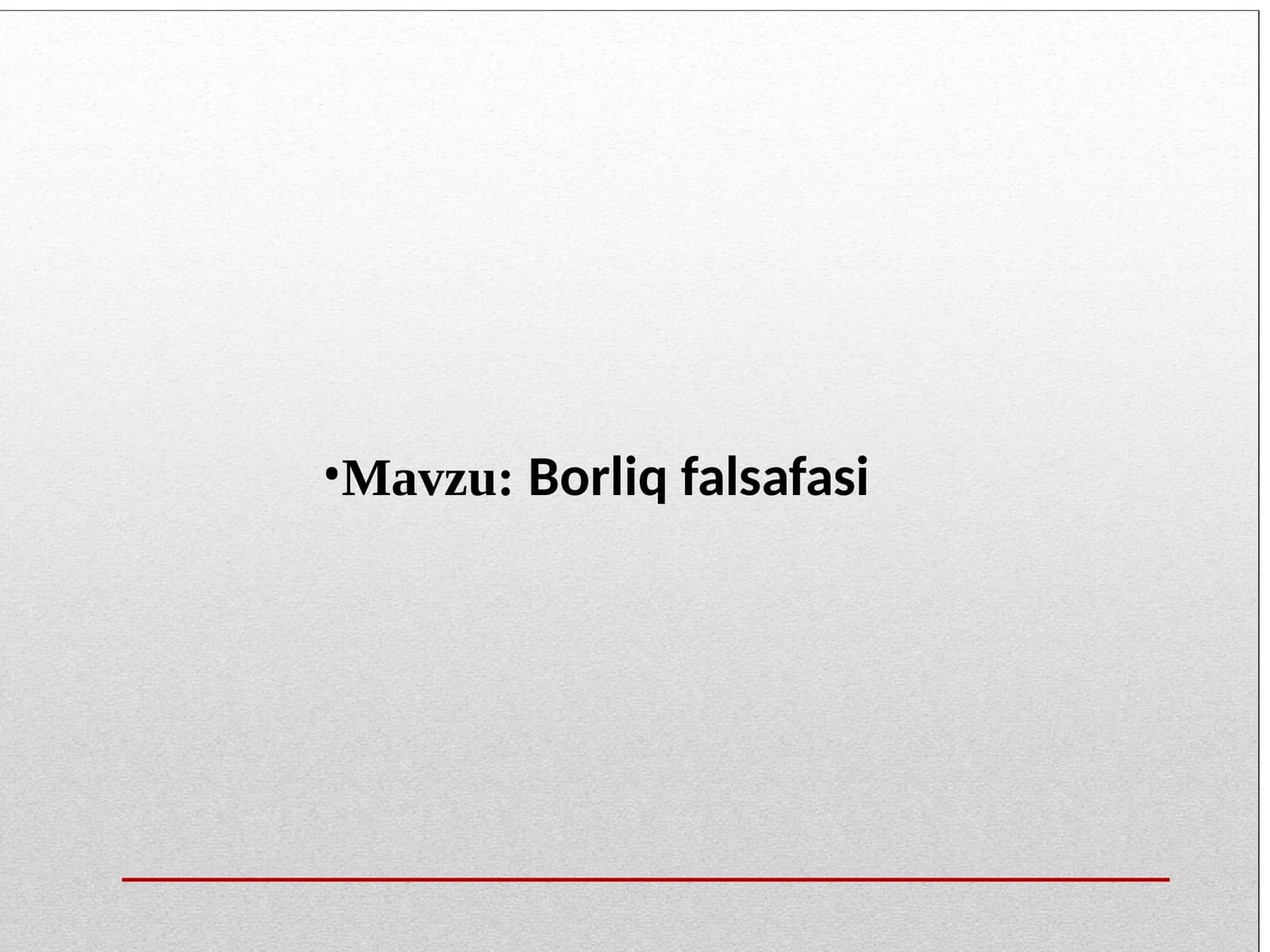 Borliq falsafasi ontologiya