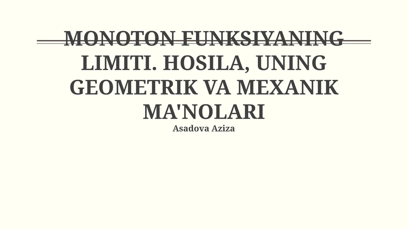Monoton funksiyaning limiti