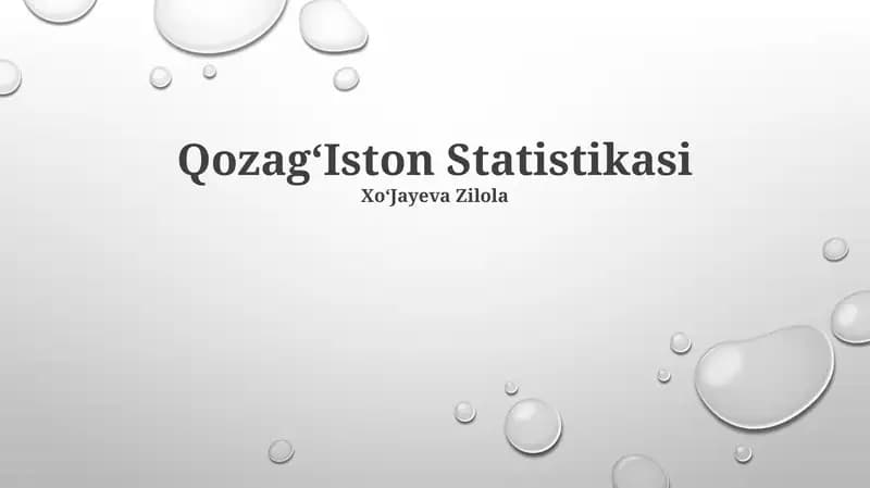 QozagʻIston Statistikasi