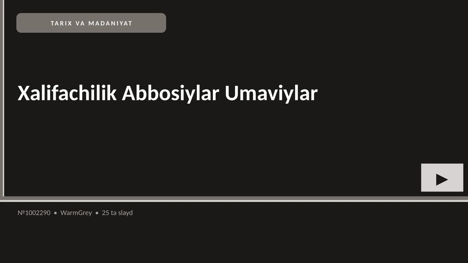 Xalifachilik Abbosiylar Umaviylar
