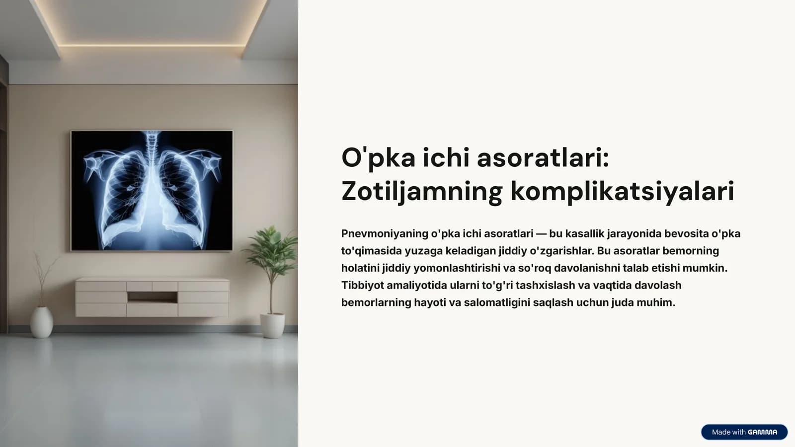 O'pka ichi asoratlari: Zotiljamning komplikatsiyalari