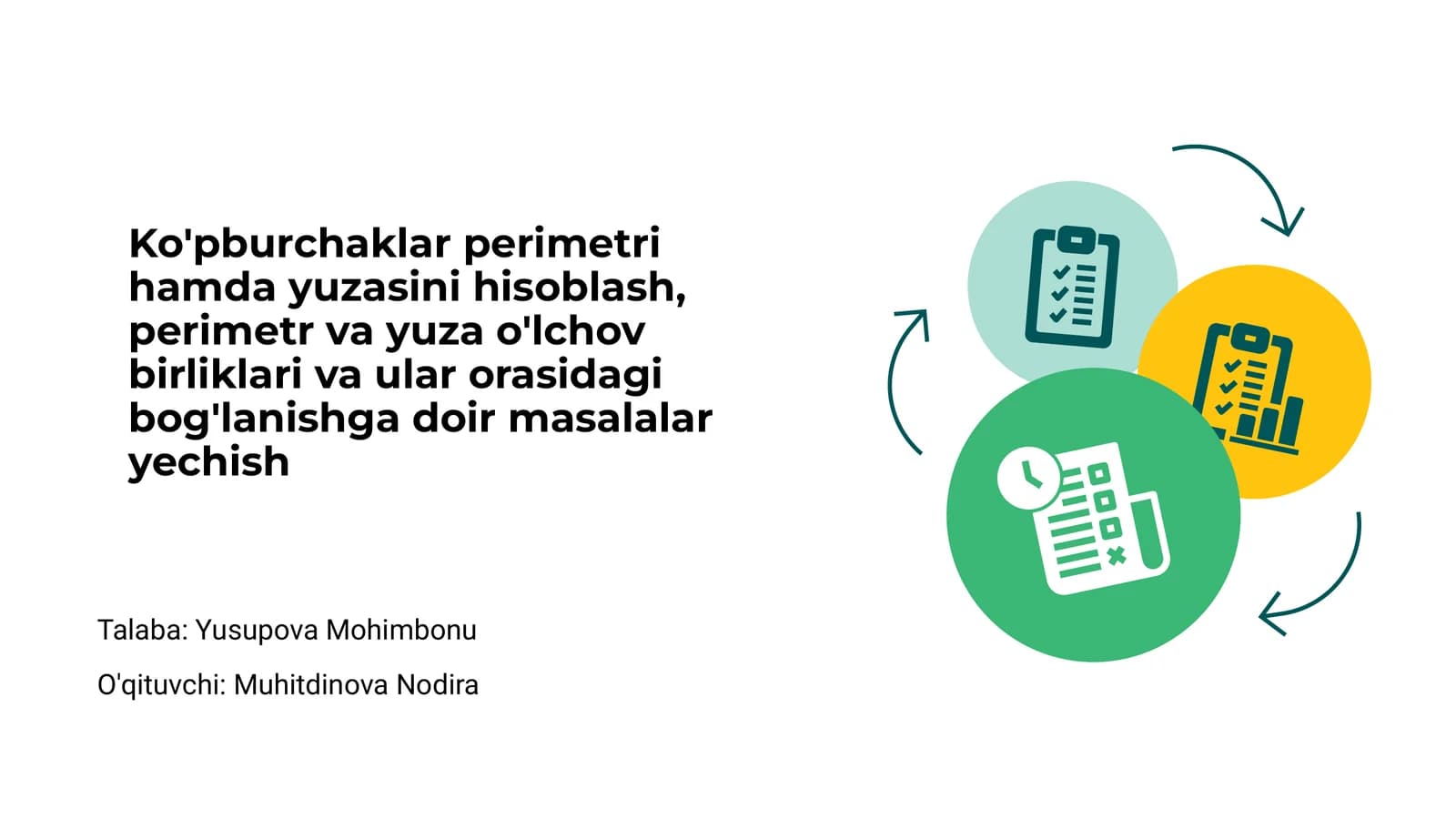 Ko'pburchaklar perimetri hamda yuzasini hisoblash