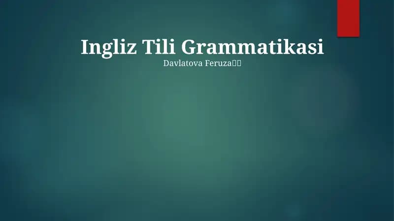 Ingliz Tili Grammatikasi
