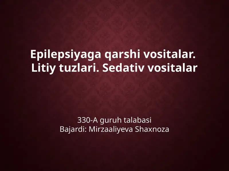Epilepsiyaga qarshi vositalar