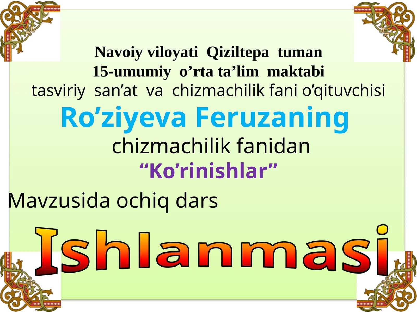 "Ko’rinishlar"