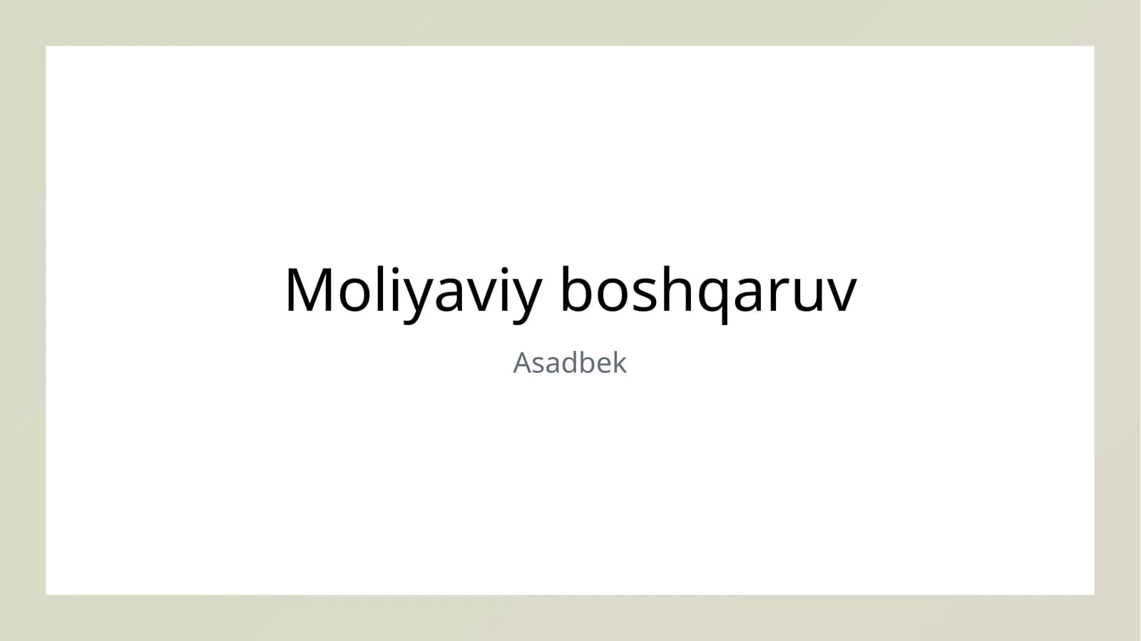 Moliyaviy boshqaruv