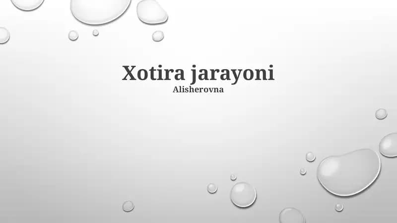 Xotira jarayoni