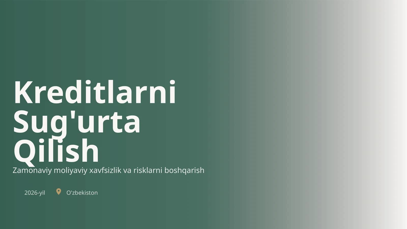 Kreditlarni Sug'urta Qilish