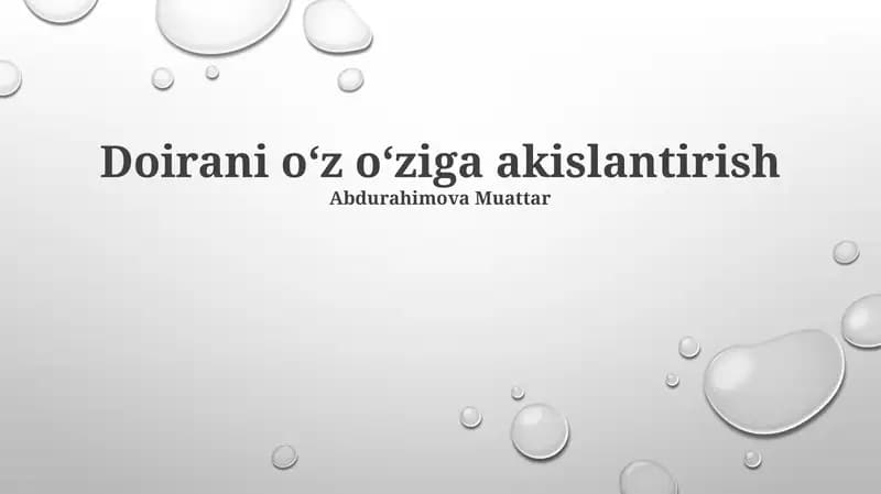 Doirani oʻz oʻziga akislantirish