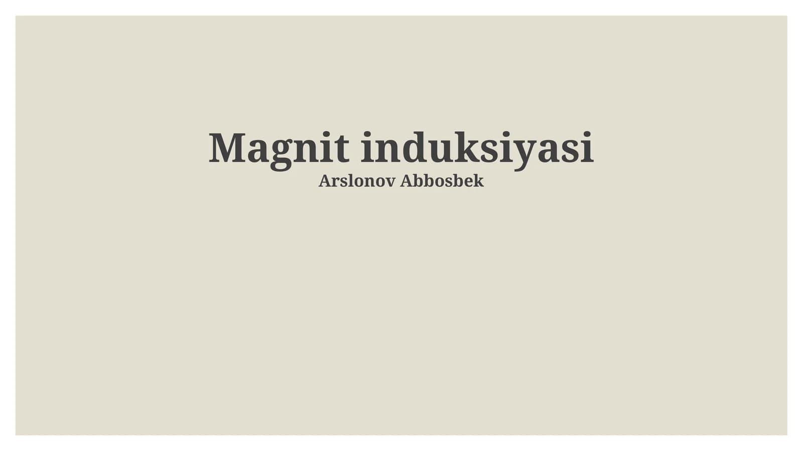 Magnit induksiyasi