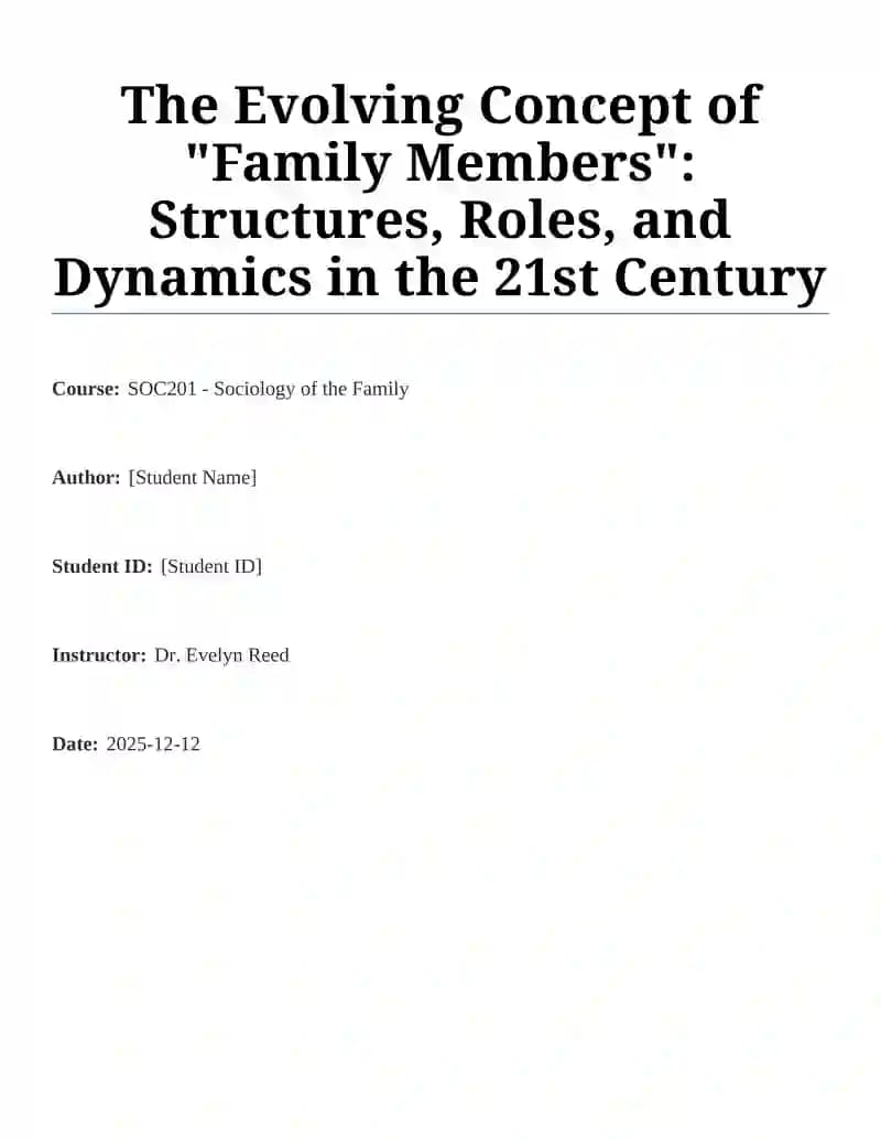 Sociology of the Family Course