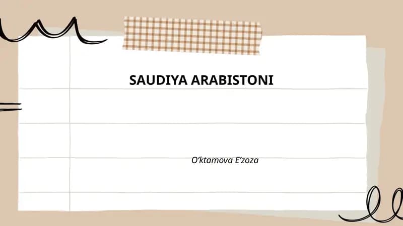 Saudiya Arabistoni O’ktamova E’zoza