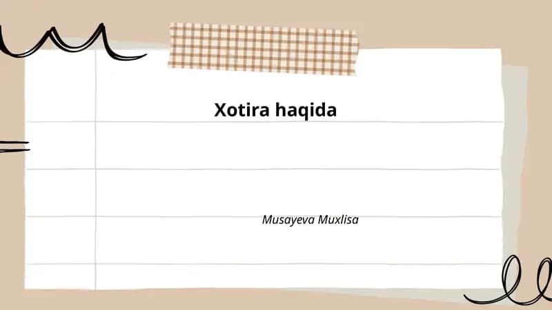 Xotira haqida