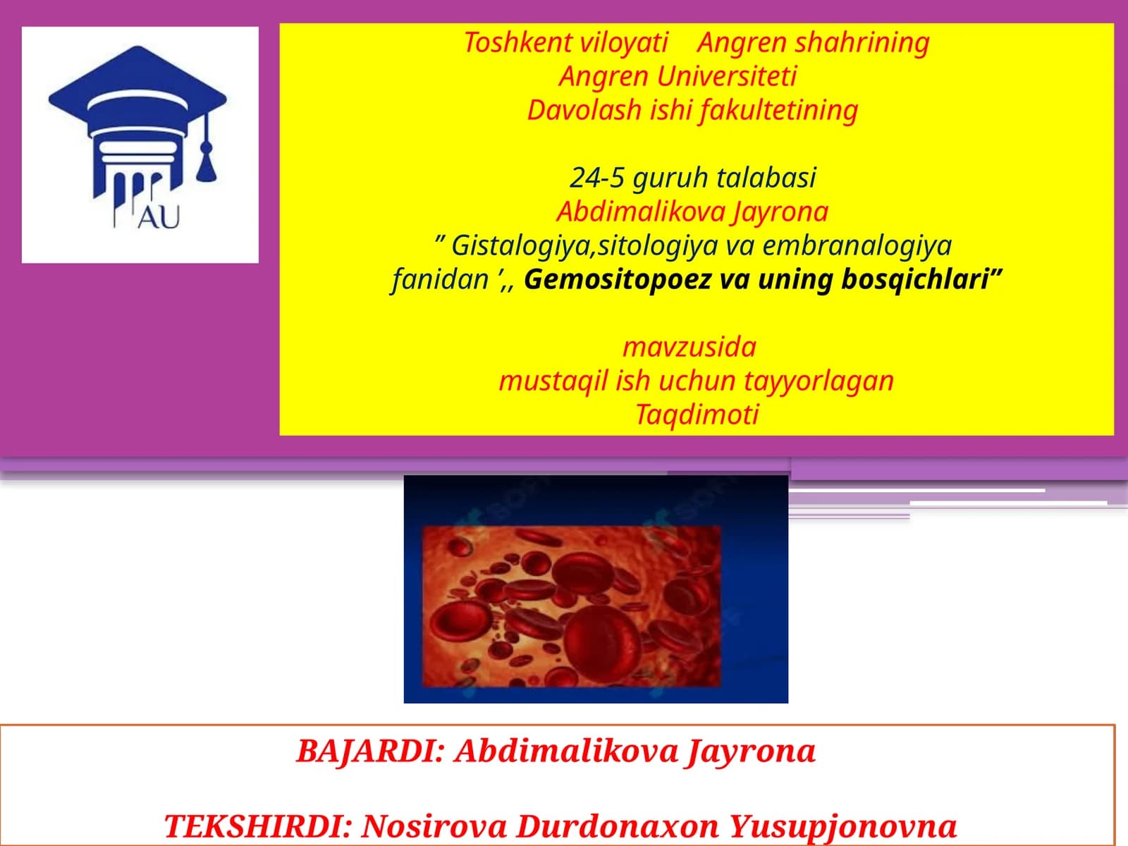 Gemositopoez va uning bosqichlari