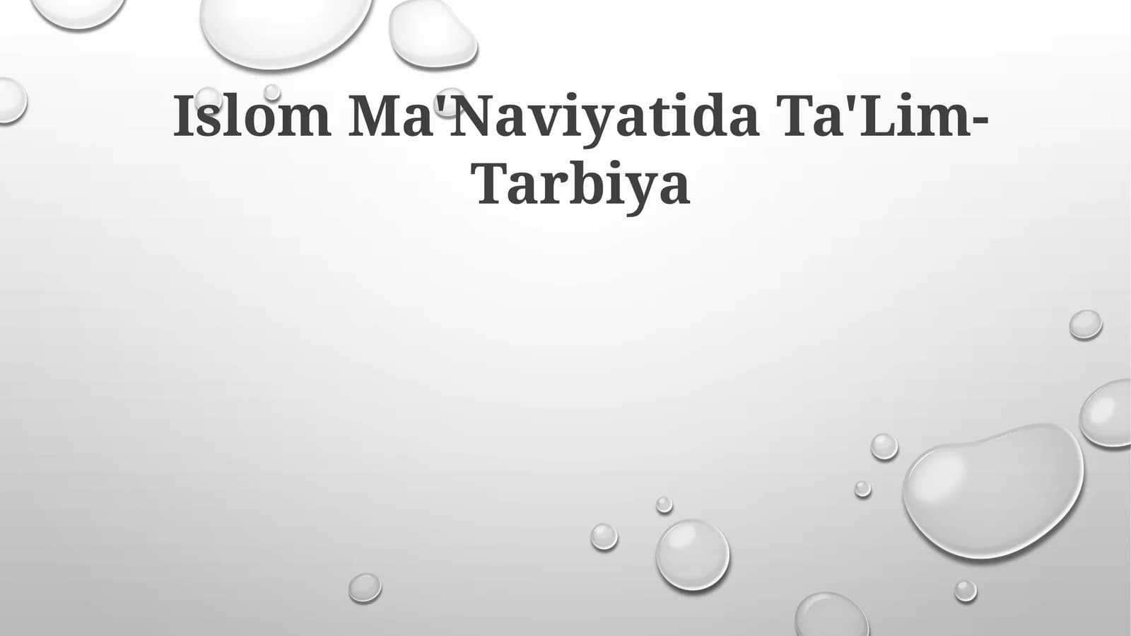 Islom Ma'Naviyatida Ta'Lim-Tarbiya