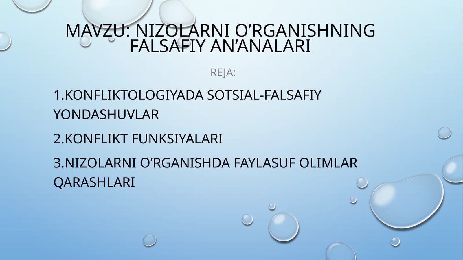 nizolarni o’rganishning falsafiy an’analari