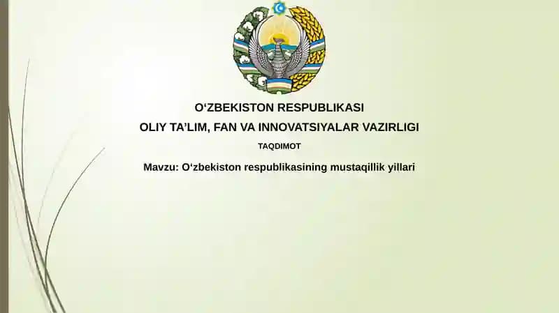 Oʻzbekiston Respublikasining Mustaqillik Yillari