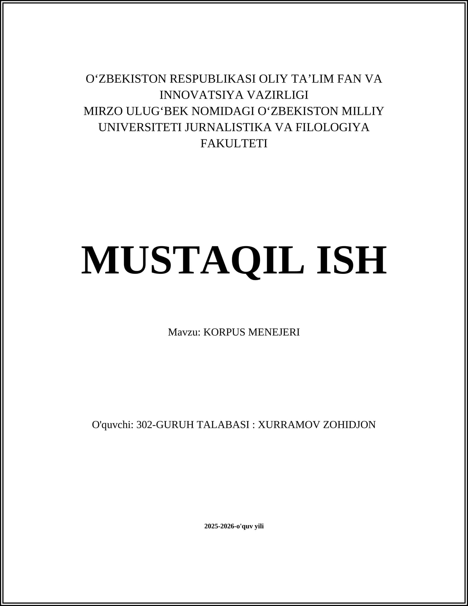 KORPUS MENEJERI