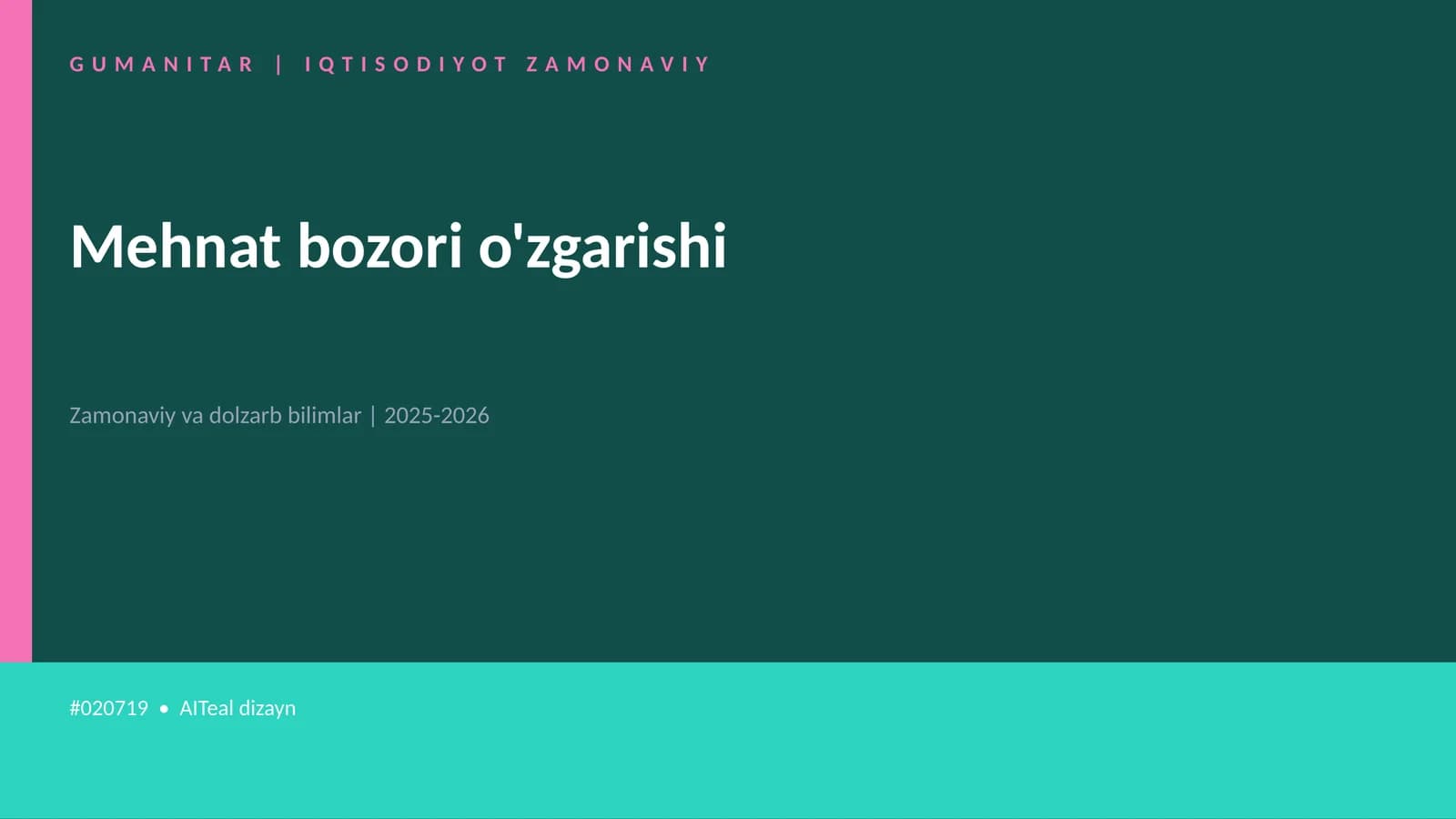 Mehnat bozori o'zgarishi