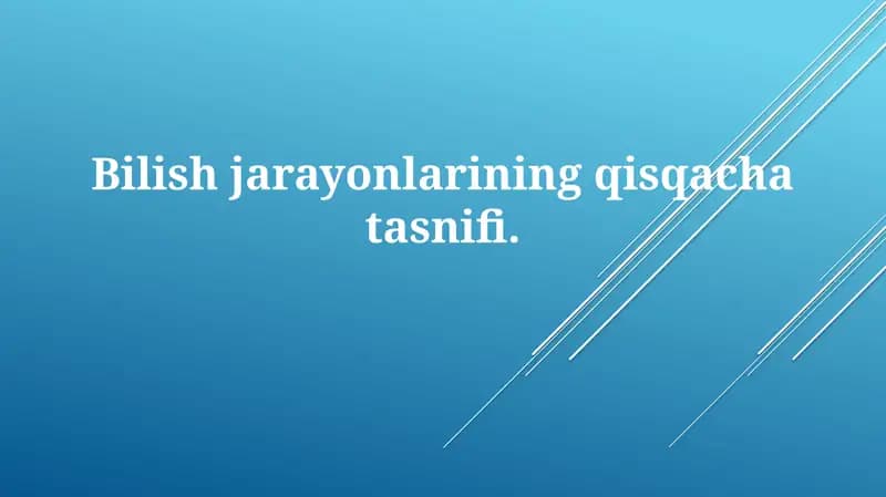Bilishjarayonlariningqisqachatasnifi