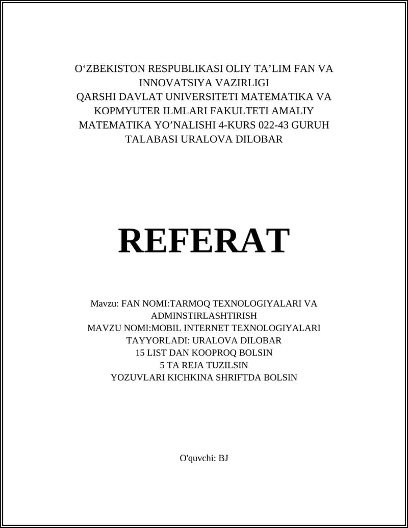 Mobil Internet Texnologiyalari