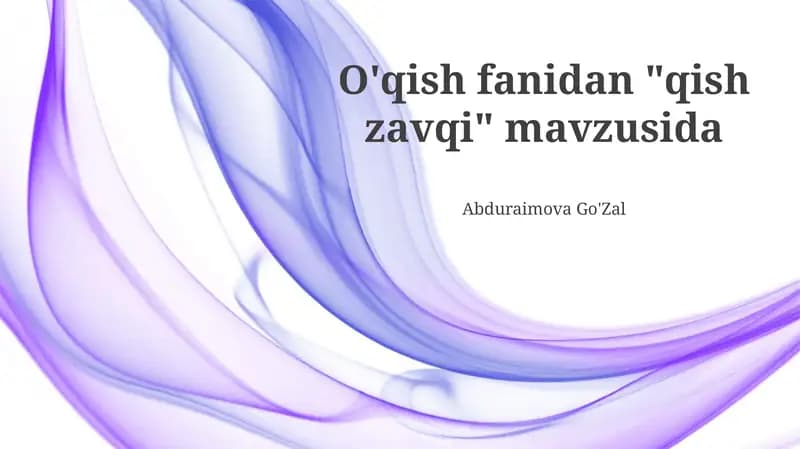 Qishki Mo''jizalar Hikoyalari Uchun Mavzular