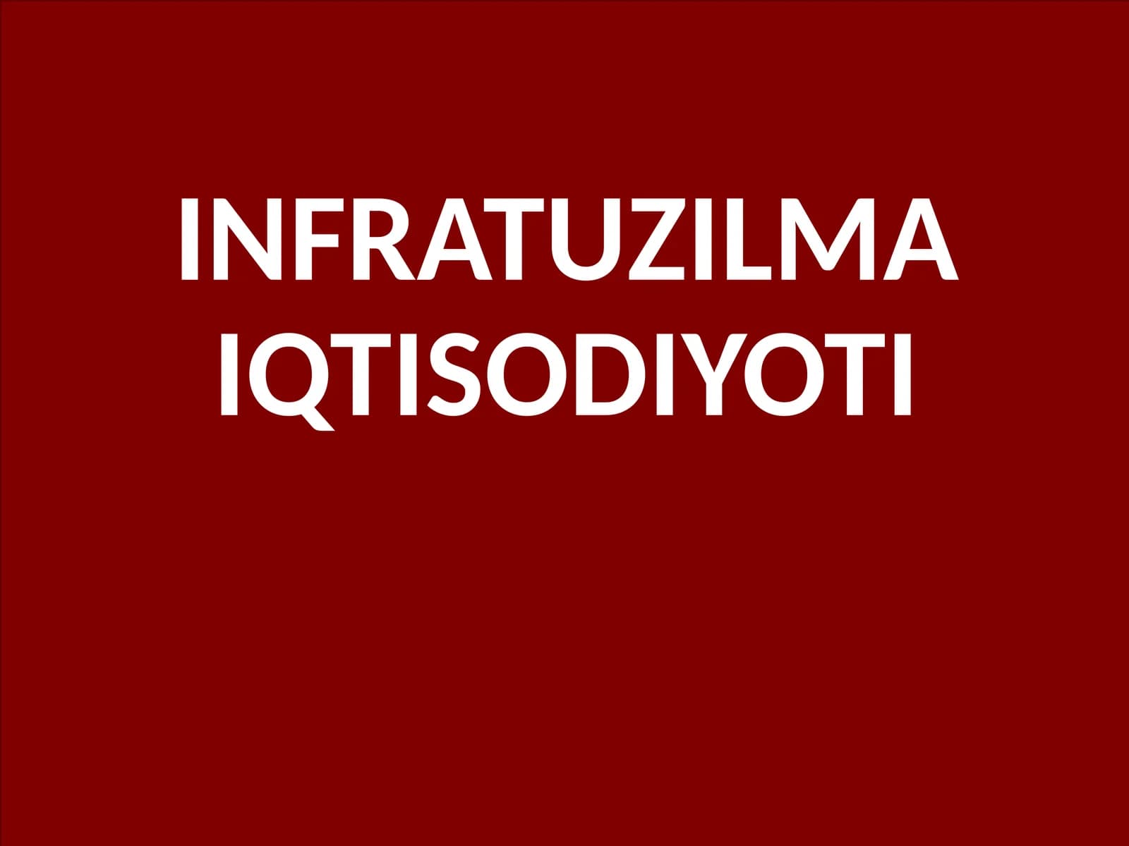 Инфратузилма иқтисодиёти