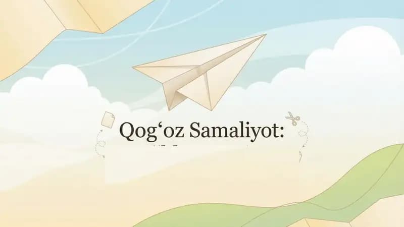 qogʻozdan samolyot yasash