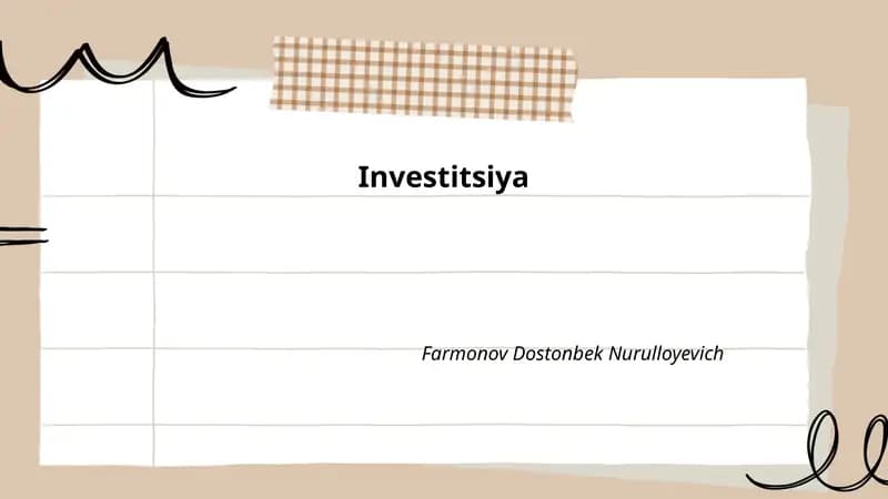 Investitsiya turlari