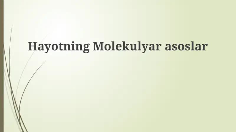 Hayotning Molekulyarasoslar