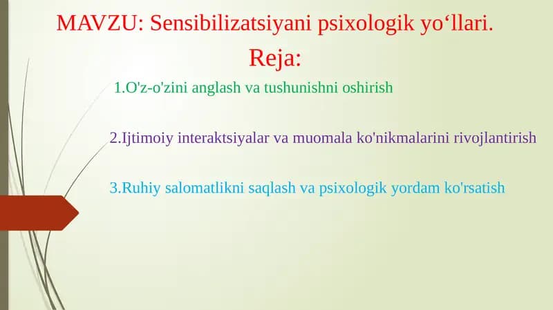 Sensibilizatsiya nipsixologik yoʻllari