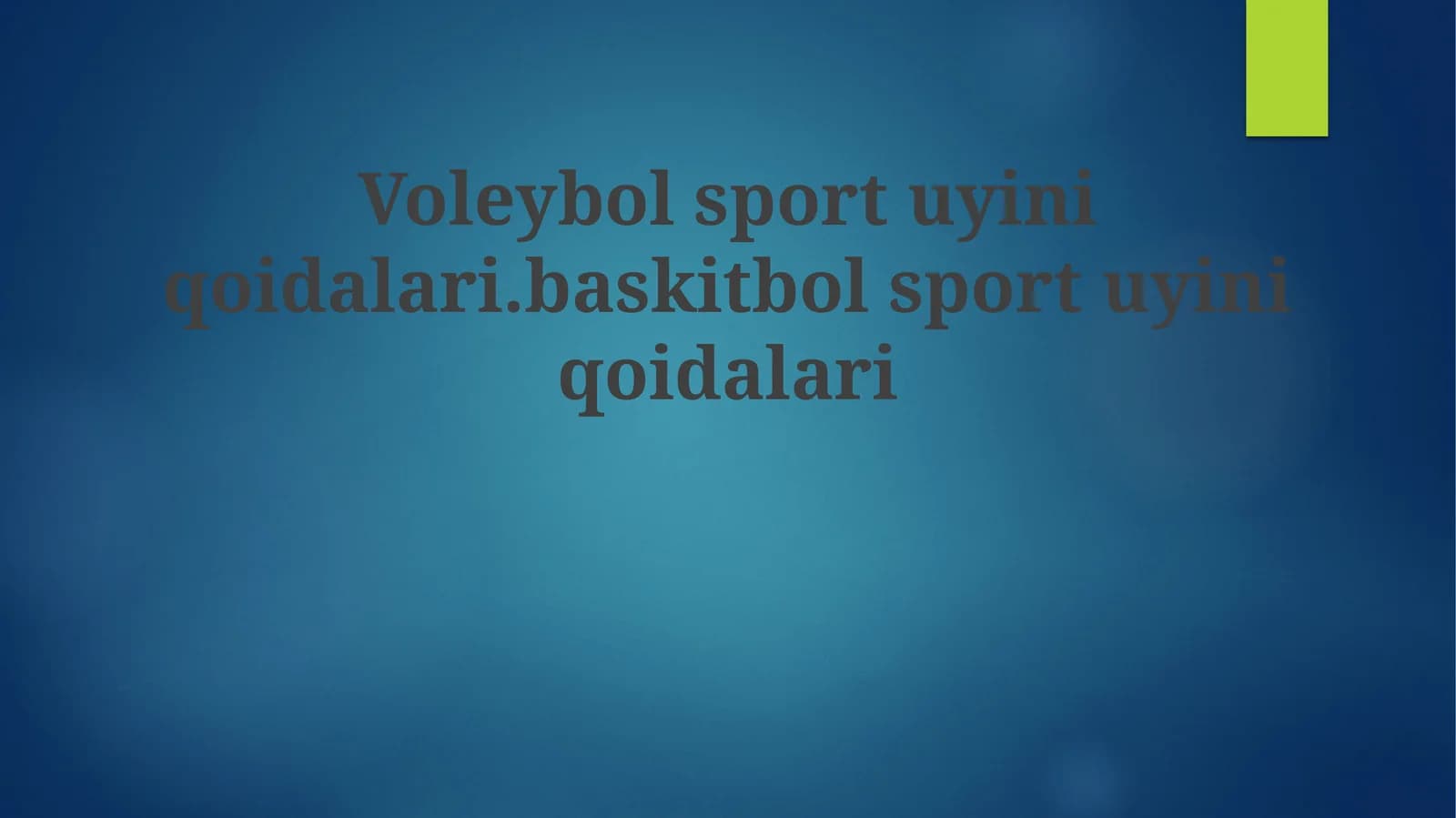 Voleybol o'yini qoidalari