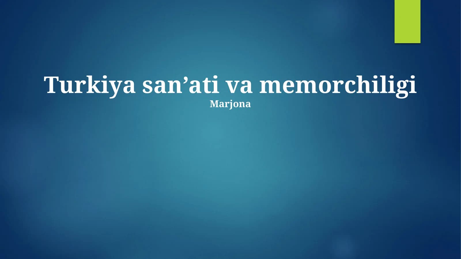 Turkiya san’ati va memorchiligi