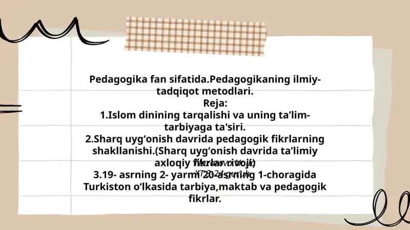 Pedagogika fan sifatida