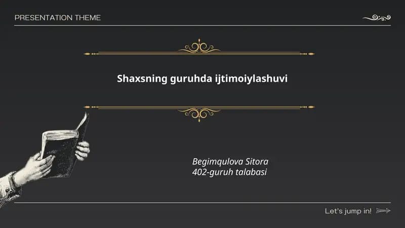 Shaxsning guruhda ijtimoiylashuvi