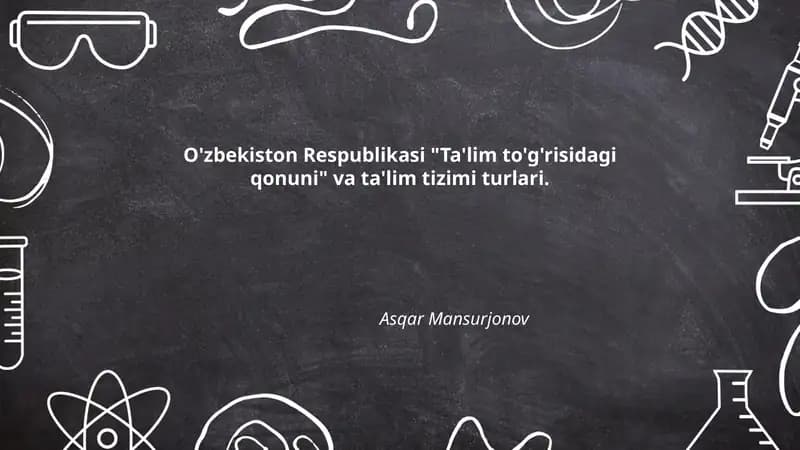 Ta'lim to'g'risidagi qonuni