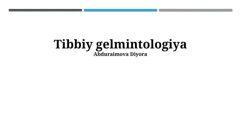 Tibbi Gelmintologiya